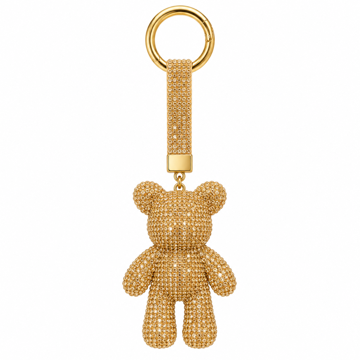 Bären-Schlüsselanhänger mit Strass – Gold
